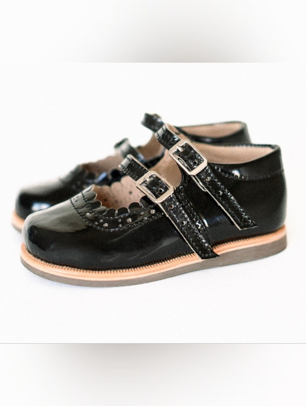 The Humble Soles | Black Patent Double-Strap Mary Jane Kids Shoes